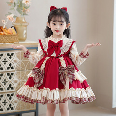 Children's Birthday Princess Dress Girls 2024 New Spring and Summer Lolita Baby Girl Dress Fashionable Puffy Skirt