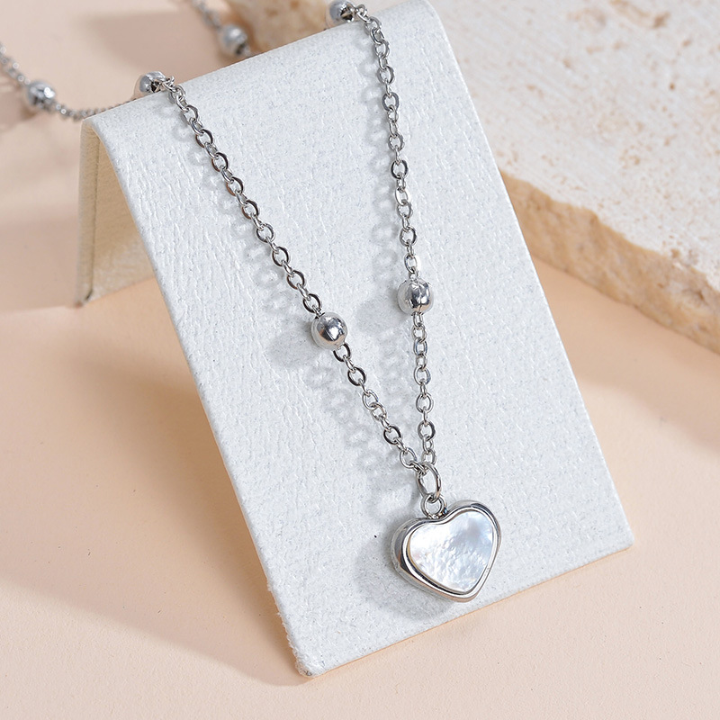 Pendant Necklace Classification Titanium Steel Chain Material 1 Piece Quantity Titanium Steel Gold Plated Simple Style Classic Style Plating Heart Shape Pendant Necklace