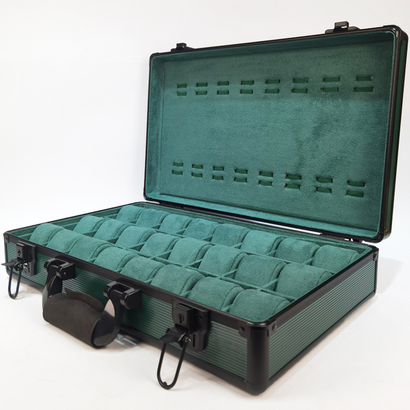 Watch Box Cross-Border Popular Aluminum Alloy Watch Jewelry Storage Box 24-Bit High-Quality Watch Display Box in Stock