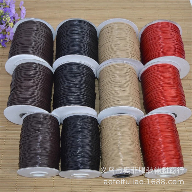 厂家直供彩色0.8-4MM韩国圆蜡绳手工编织绳 饰品配件服装吊牌绳