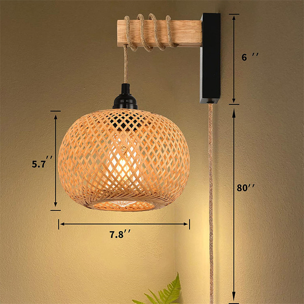 Retro Japanese sconce for bed for living room