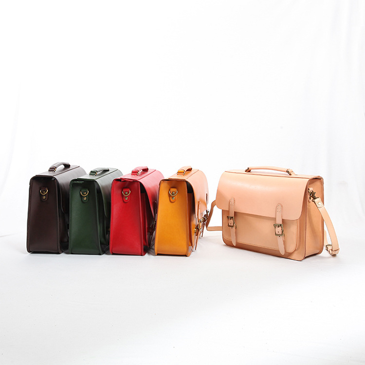 2021 new pattern Original manual Vegetable tanned a leather bag portable cowhide Female bag genuine leather Retro College wind Cambridge Large
