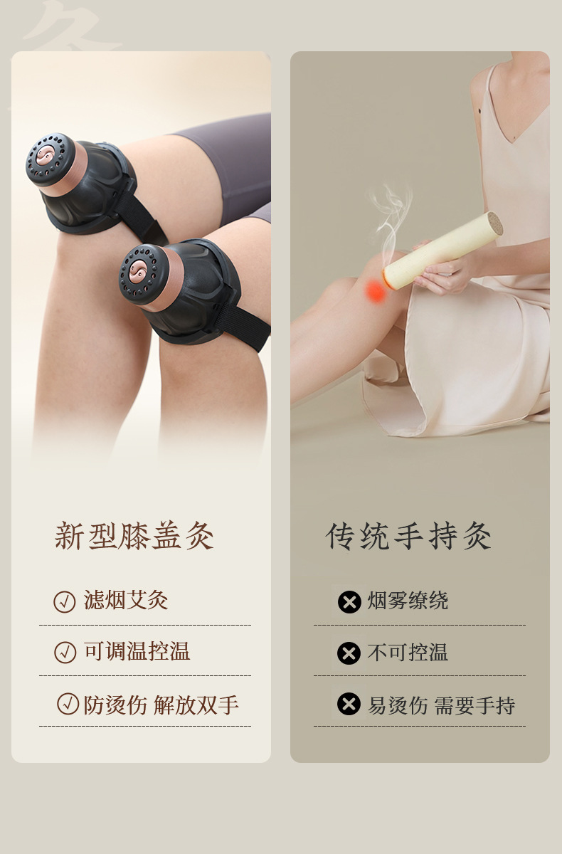 Knee Moxibustion Box Portable Ai Jiu Moxa Warmer for Knee Joint Home Care with Mugwort Essential Oil key features