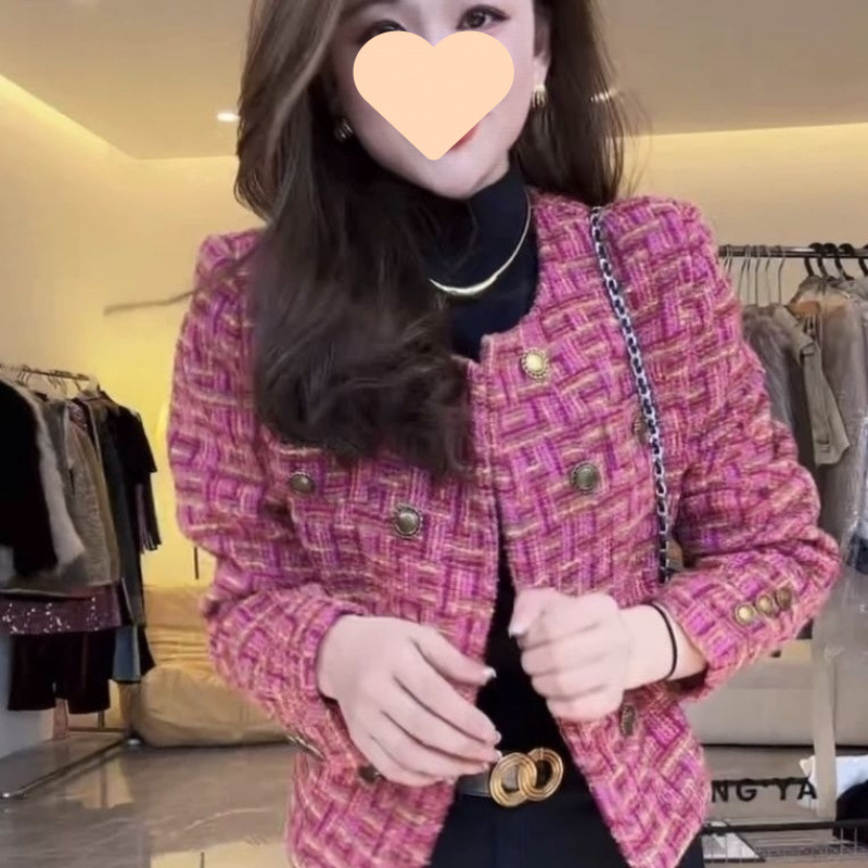 高级感名媛法式彩色编织小香风外套女设计感气质百搭网红爆款上衣|undefined