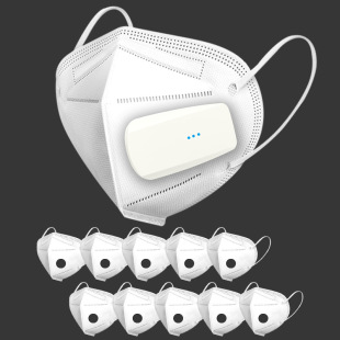 New Air Purification Electric Mask for Summer, Suitable for Pregnant Women, Kn95 Exhaust Mask with Glasses, Anti-Pollen and Mist Fan Mask with Replaceable Filter