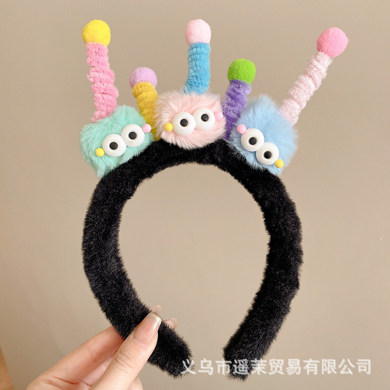 曲奇饼干洗脸发箍女2025新款毛绒压发头箍可爱发卡子防滑发捆头饰|undefined