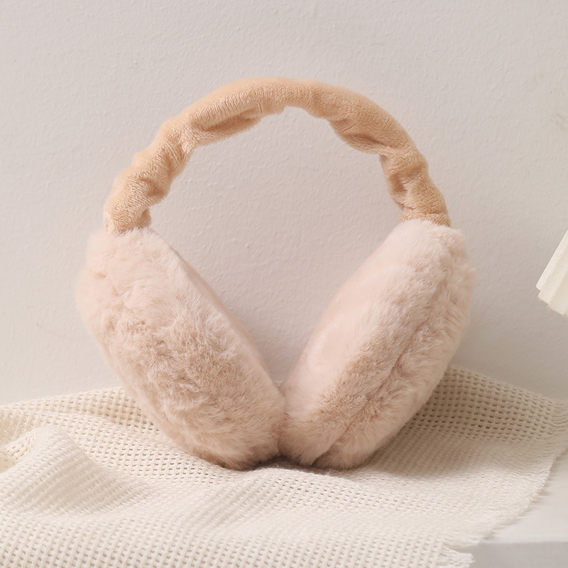 Transfronterizo invierno cálido auriculares plegables protectores de oídos de peluche color sólido a prueba de frío para hombres y mujeres auriculares peludos