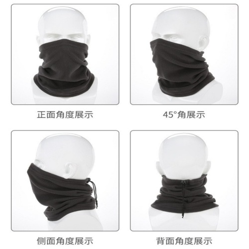 Cross-border winter warming neck gaiter fleece scarf windproof sports headband skiing neck warmer fleece hat cycling face mask