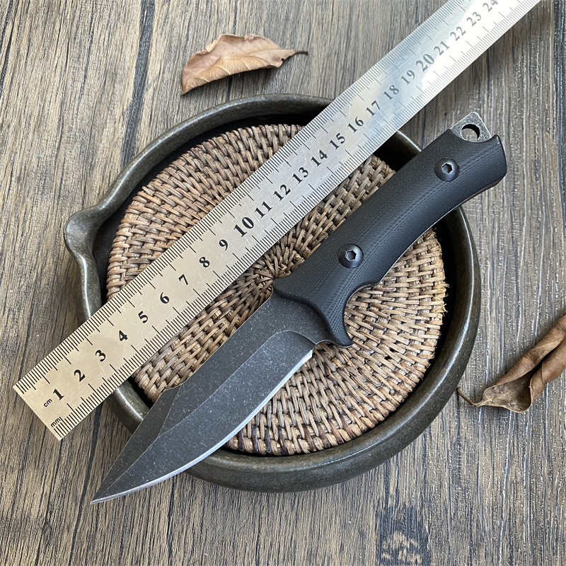 Outdoor knife high hardness camping knife sharp survival knife portable fruit knife with Sheath car self-defense outdoor straight knife