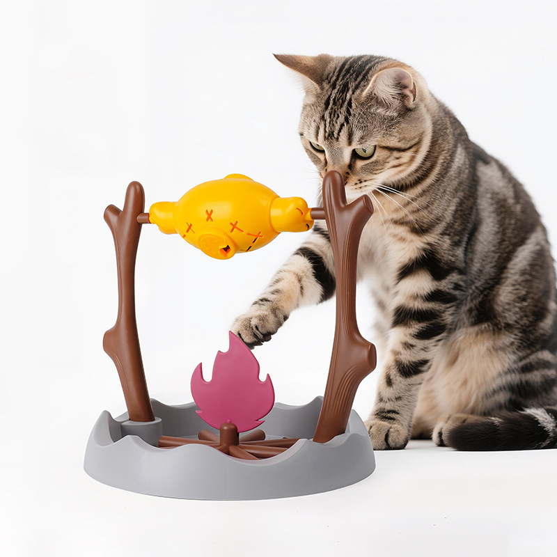 国境を越えたペットの猫と犬のおもちゃ、ローストチキンレッグ、回転式隠しフードディスペンサー、スローフードフィーダー、教育用品|undefined