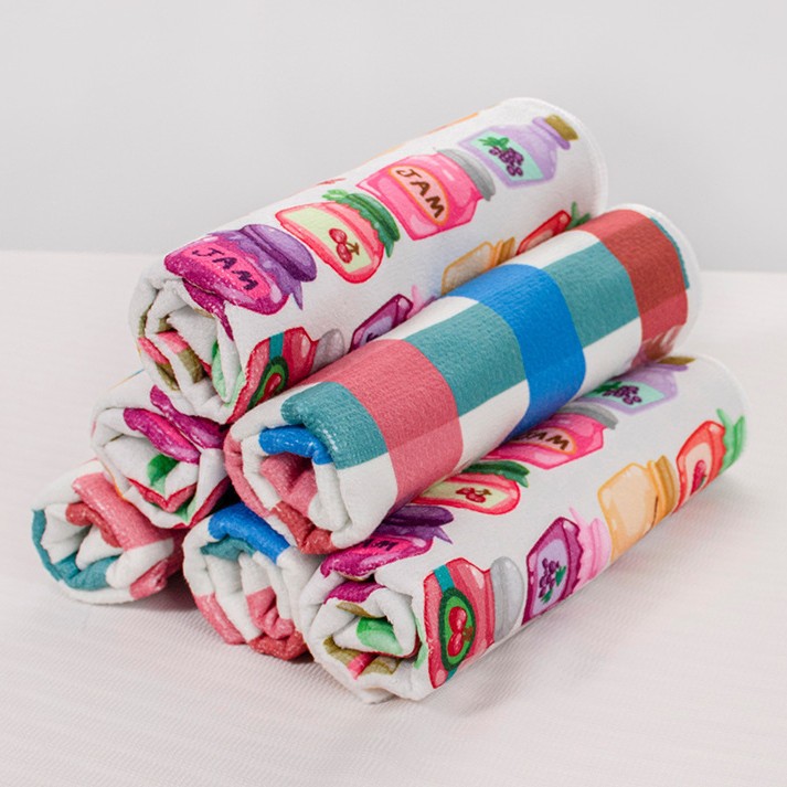 Printed Towels Remove Oil Stains and Absorb Water, Glass Cloth for Kitchen Chores, Dishwashing, Cleaning Rags with Patterns, Easy to Clean for Home Use