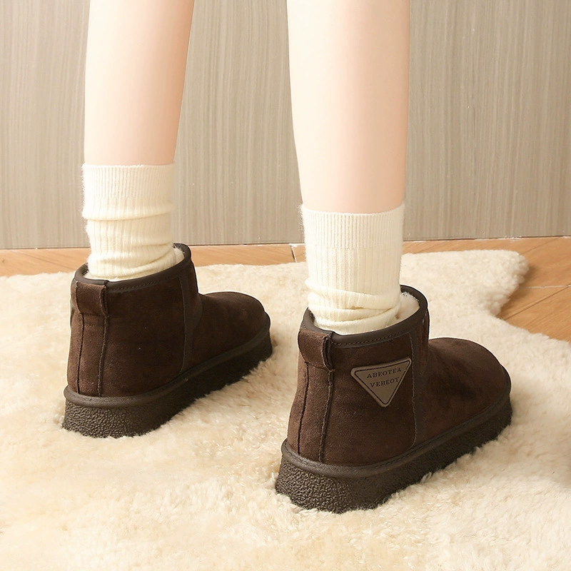 Зимние тёплые ботинки низкого хода для досуга, утеплённые, цвета Ginger/Dark brown/Khaki, размеры 35-40, модель 2024