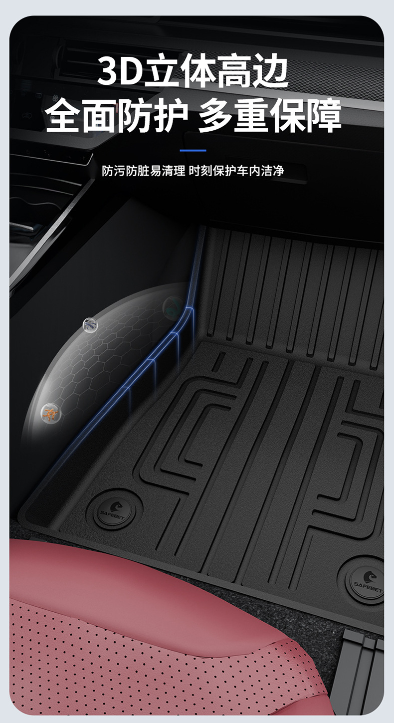 Suitable for Hongqi H6, HS3, HS5, HS6, PHEV, E-QM5, special colorful TPE car floor mats and trunk mat