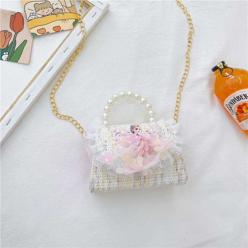 Bolso de hombro para niños 2023 nueva moda princesa portátil estilo occidental lindo algodón y lino bolsa pequeña mini bolsa de mensajero para padres e hijos