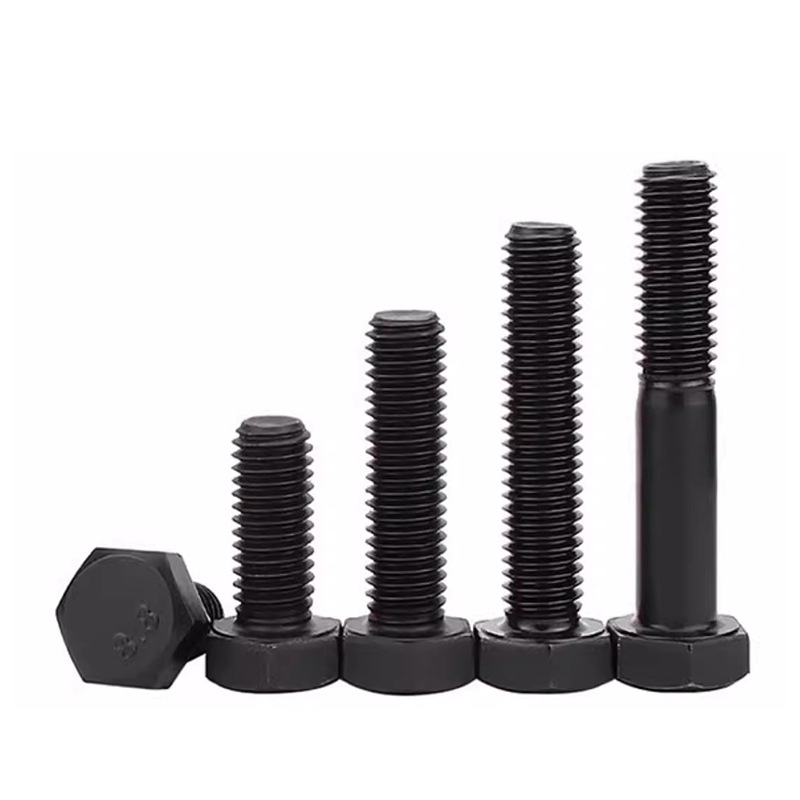 8.8 grade high-strength external hexagon screw, black hexagon head bolt, extended screw, anti tooth 