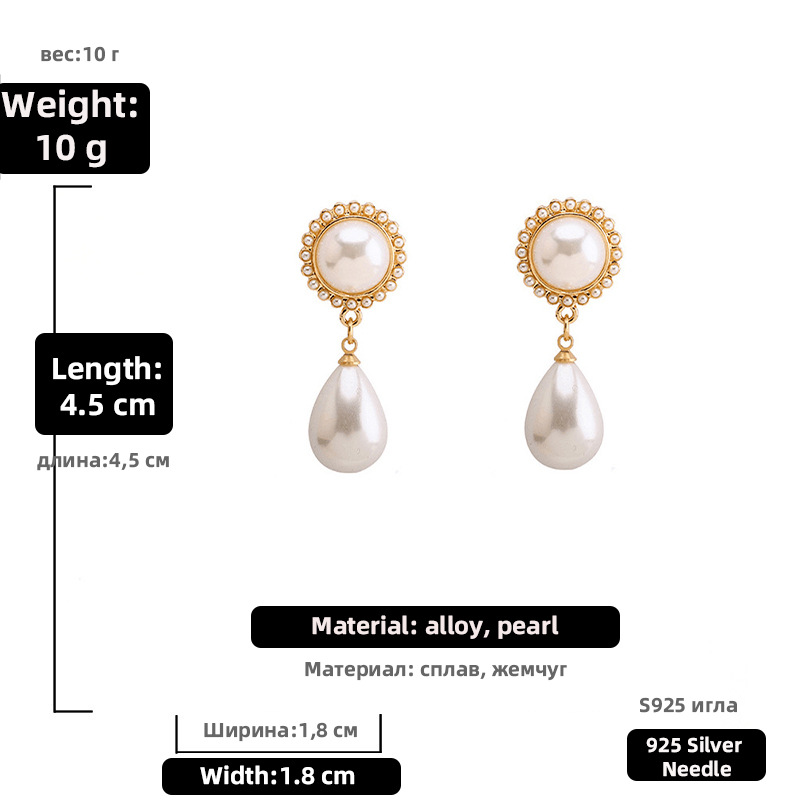 Al Por Mayor Pendientes De Perlas Retro En Forma De Gota Nihaojewelry display picture 2