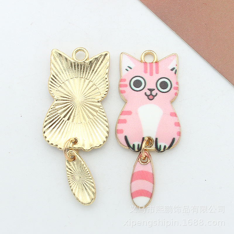 クロスボーダー diy ジュエリー アクセサリー漫画かわいい猫アクセサリー子猫動物日本の猫ペンダントキーホルダー|undefined