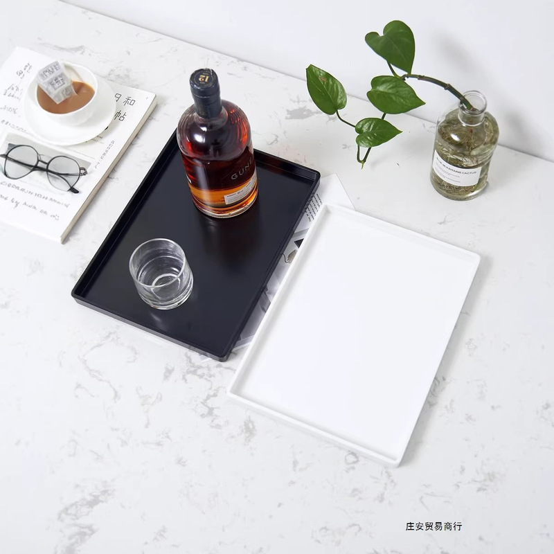 Acrylic Products Tea Cup Small Rectangular Plastic Plate Tray Hotel Room Beauty Salon Water Cup Household