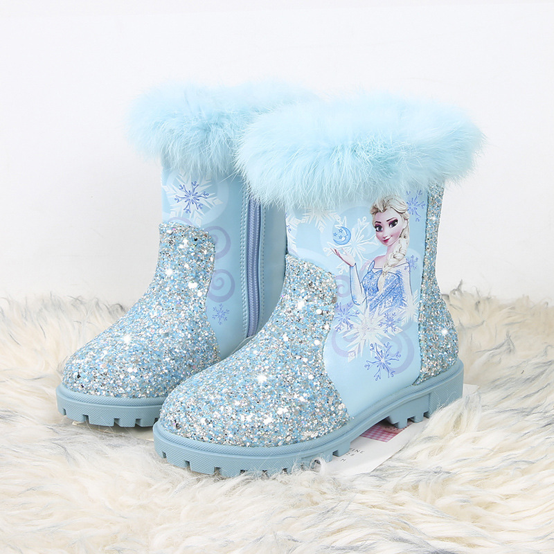 Maergang Girls High-Heeled Boots Winter New Style Elsa Princess Cotton Boots Kidsren's Short Boots Little Girls Fleece-Lined Snow Boots Maergang Girls High-Heeled Boots Winter New Style Elsa Princess Cotton Boots Kidsren's Short Boots Little Girls Fleece-Lined Snow Boots