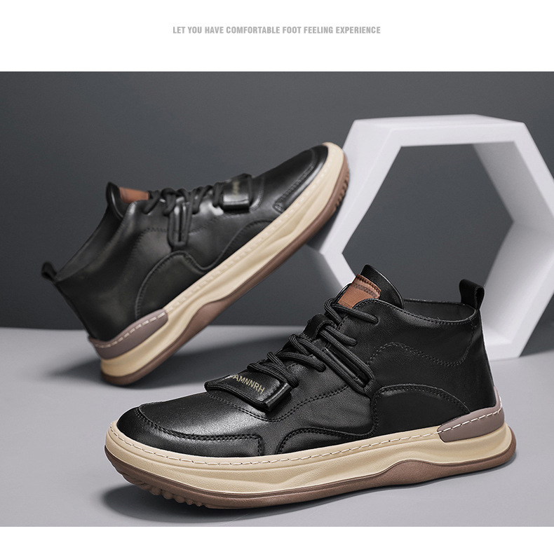 Chaussures de travail antidérapantes en cuir noir pour hommes, décontractées, de sport, de cuisine, imperméables, de protection du travail, tendance, automne_voghion.com