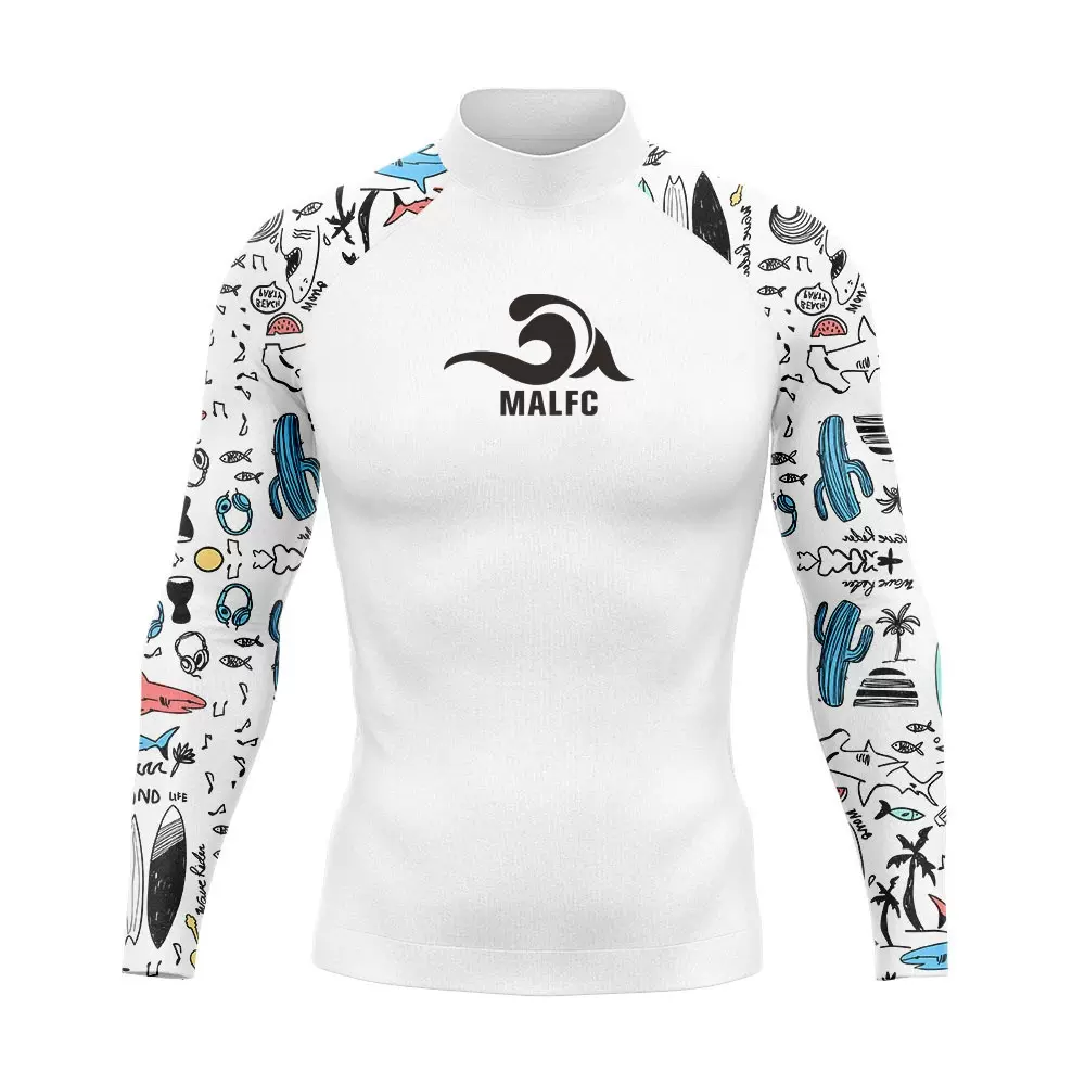 防晒衣游泳衣冲浪服教练男士泳衣浮潜衣分体速干水母衣长袖新款