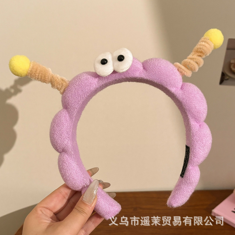 曲奇饼干洗脸发箍女2025新款毛绒压发头箍可爱发卡子防滑发捆头饰|undefined