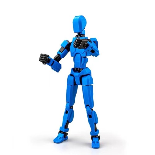 Multi-jointed 3D printed radish robot figure, children's block assembly toy for boys