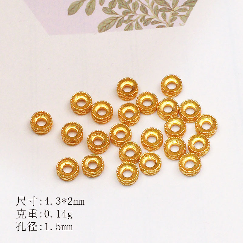S925 Silver Inlaid Necklace Spacer Beads DIY Handmade Accessories Spacer Beads Semi-Finished Products Wholesale by the Gram