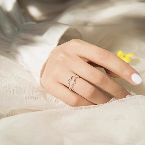s925 sterling silver antler ring female personality cold style niche design ins adjustable fashion personalized ring