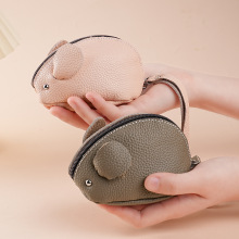 创意老鼠真皮零钱包女士卡通可爱手拿迷你小包钥匙硬币拉链收纳包