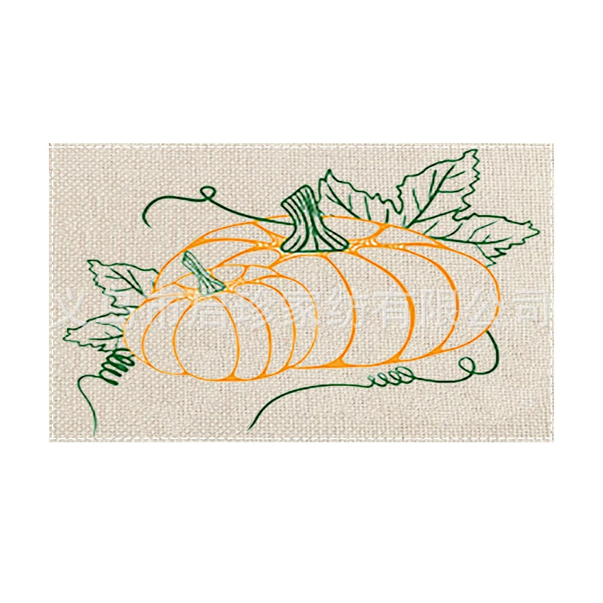 Amazon hot-selling cross-border Thanksgiving linen placemat autumn pumpkin placemat factory direct sales