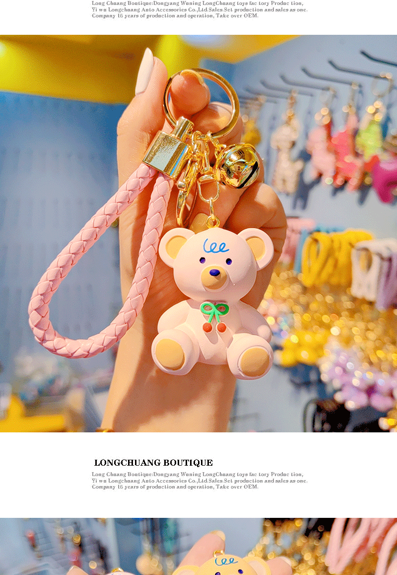 1 Piece Cartoon Style Cute Bear Resin Unisex Bag Pendant Keychain display picture 6