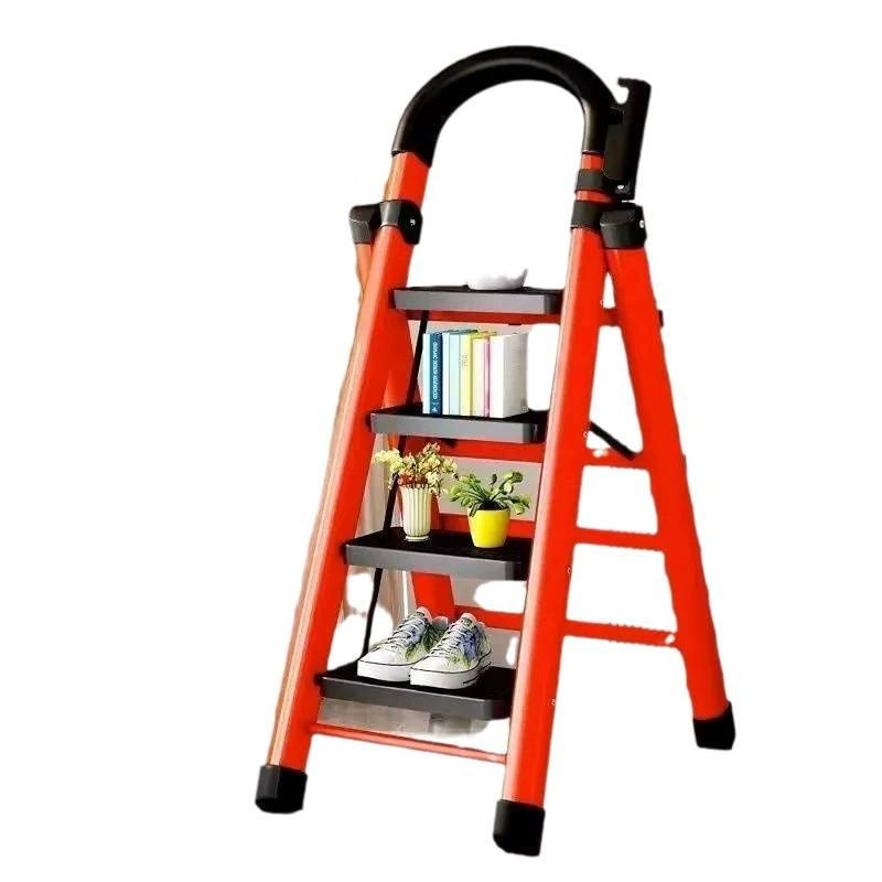 Ladder household folding ladder thickened carbon steel herringbone ladder mobile staircase telescopic ladder step ladder multi-functional indoor ladder