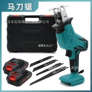 Cross-Border Lithium Battery Reciprocating Saw Household Multi-Functional Portable Electric Saw Woodworking Electric Saw Portable Saw Metal Small Saber Saw