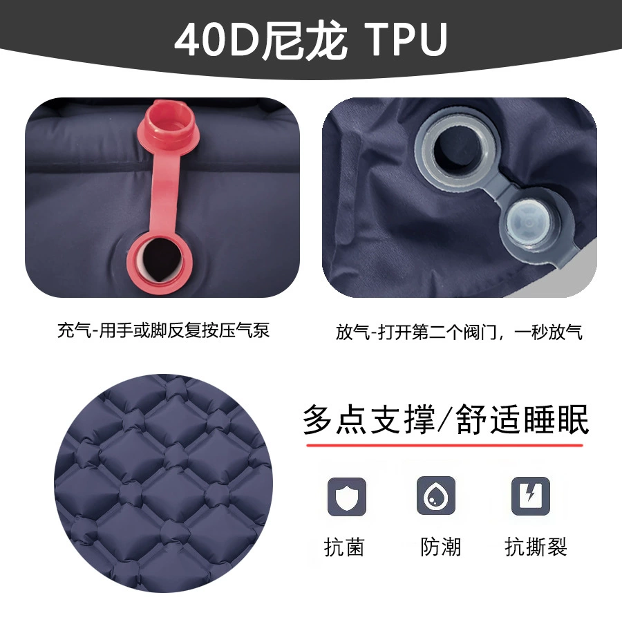 2025 новая одночленная диамантная TPU надувная подушка для палатки на открытом воздухе спальная коврик кемпинг ультра‑легкий влагозащищенный подушка