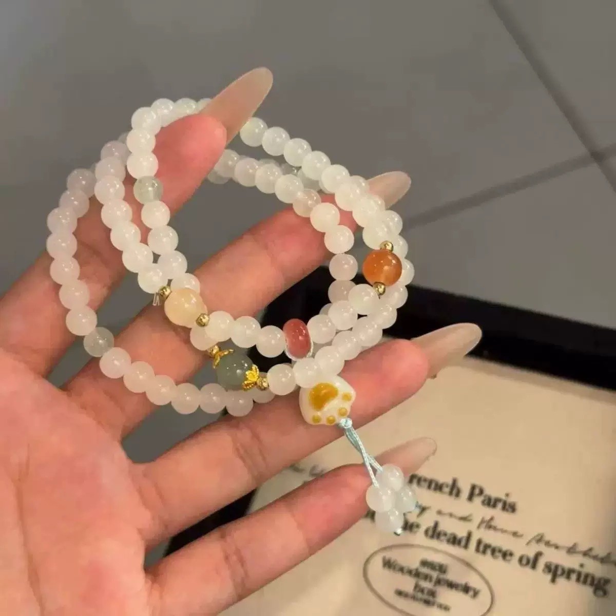Serie de doble superposición - explosión de pulseras de bordas nuevas pulseras de estilo chino Ping An Guofeng de doble anillo nicho pulseras con cuentas joyas