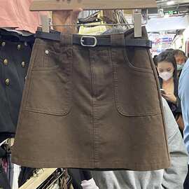 2025春夏新款高腰纯色休闲防走光a字包臀显瘦百搭短裙女半身裙子