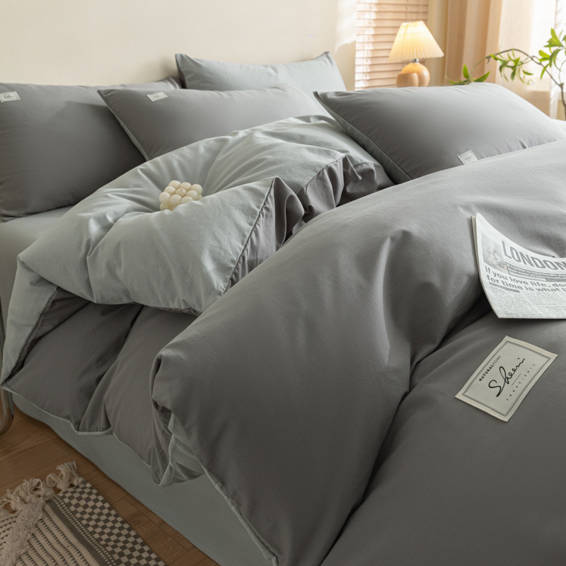 Nueva cubierta de edredón de algodón lavado con agua de una sola pieza de invierno y otoño de algodón puro para una sola persona 150x200 edredón de cuatro piezas