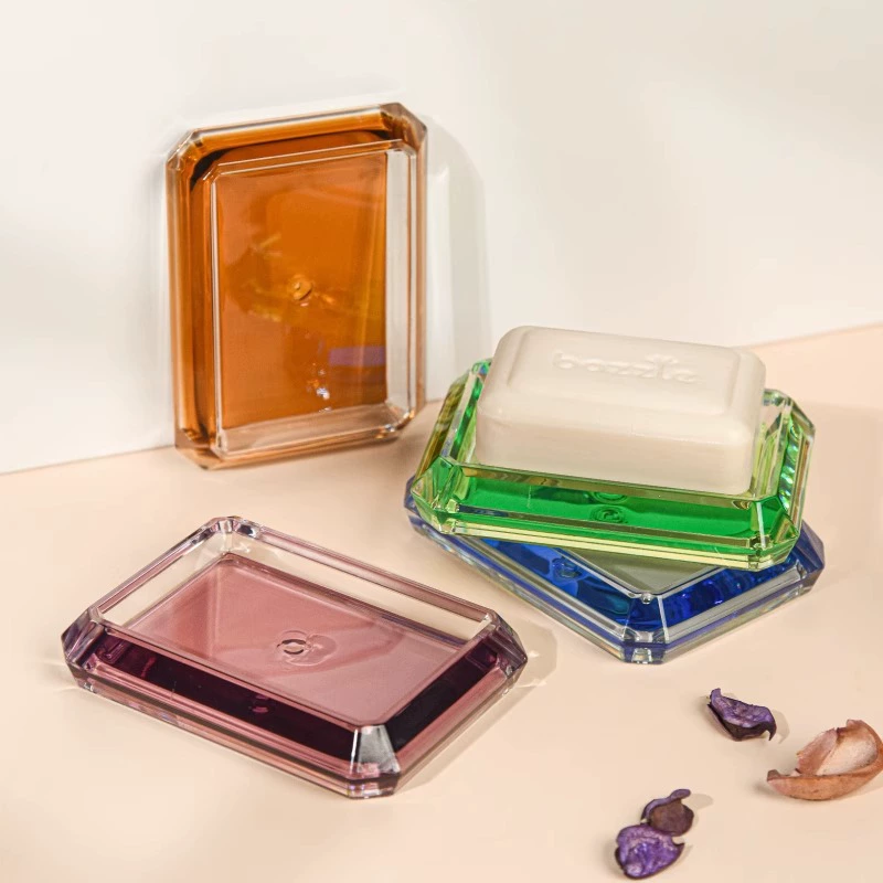 Легкая роскошная цветная мыльница Прозрачная мыльница для дома премиум-класса PC мыльница минималистичная стойкая столешница ванная комната