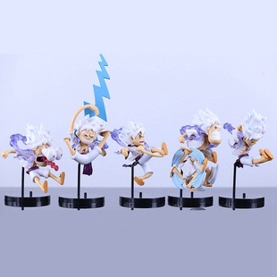 One Piece Q Edition 5 Sun God 5 Nika Lufei Chassis Car Doll Ornaments Boxed Hand-held
