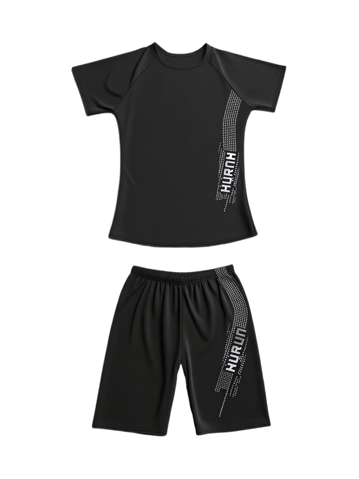 Traje de baño, traje de hombre, natación para adultos, traje de baño estampado de manga corta, traje de baño largo nuevo dividido para hombres, tamaño grande para adolescentes