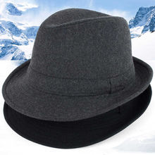 帽子男春秋礼帽男士帽子冬毛呢保暖秋冬中老年人爵士帽冬天老人帽