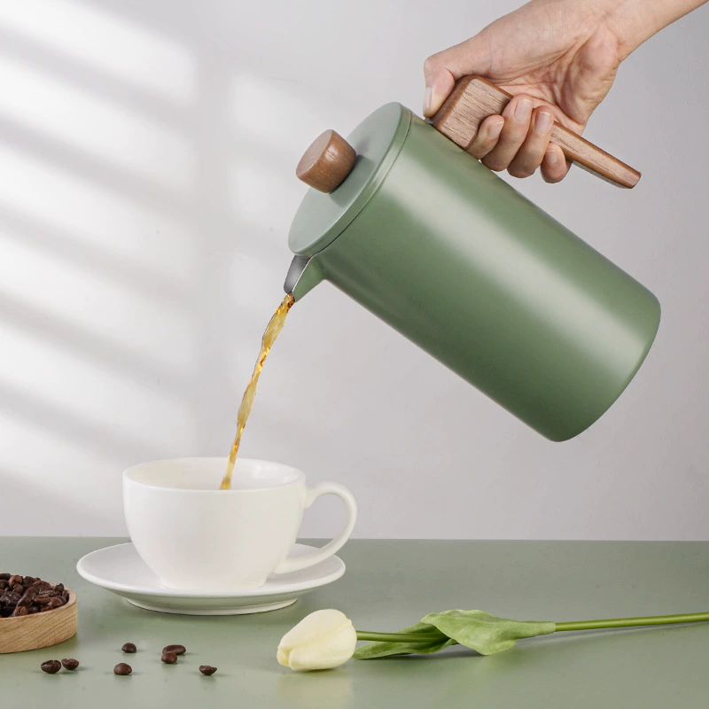 Кофейник-френч-пресс из нержавеющей стали 304, в наличии, ручной заварочный кофейник во французском стиле, большой чайник с ручкой.