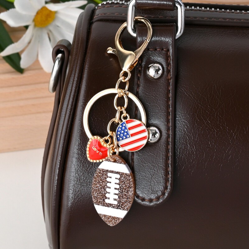 Rugby Football Baseball Keychain Cross-Border European and American Fashion Bags Accessories Car Keychain Pendant Wholesale