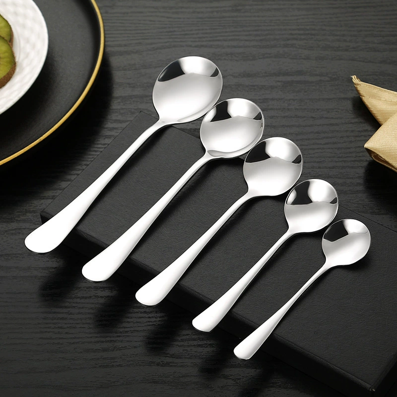 304 круглая ложка из нержавеющей стали, чтобы утолщить домашнюю ложку для еды