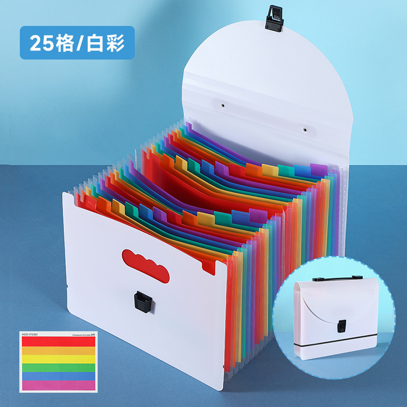 Nuevo portátil transfronterizo 13 / 25 bolsas de órgano arcoíris PP carpeta impermeable paquete de materiales de oficina para estudiantes image 13