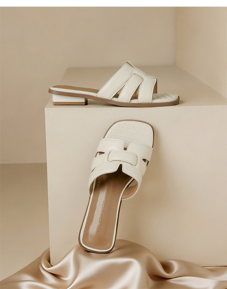 Sandal cao gót nữ quai ngang dệt thời trang, gót vuông 7 cm — JF579 Vàng chi tiết 24