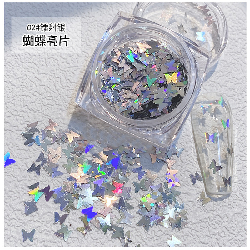 Manicure Butterfly Laser Symphony Nail Decoration Stickers Glitter Pieces DIY Art Nails Nail Art Accessories Wholesale
