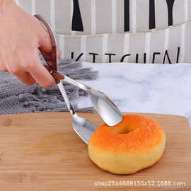 百仕达410不锈钢食品夹子面包烧烤牛排夹馒头食物夹厨房家用防烫