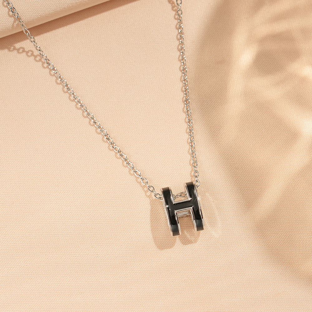 Steel black necklace